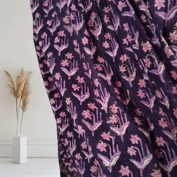 Vintage 70s Phool Indian Cotton Gauze Block Print Peasant Dress Size 4 Boho - Picture 14 of 16